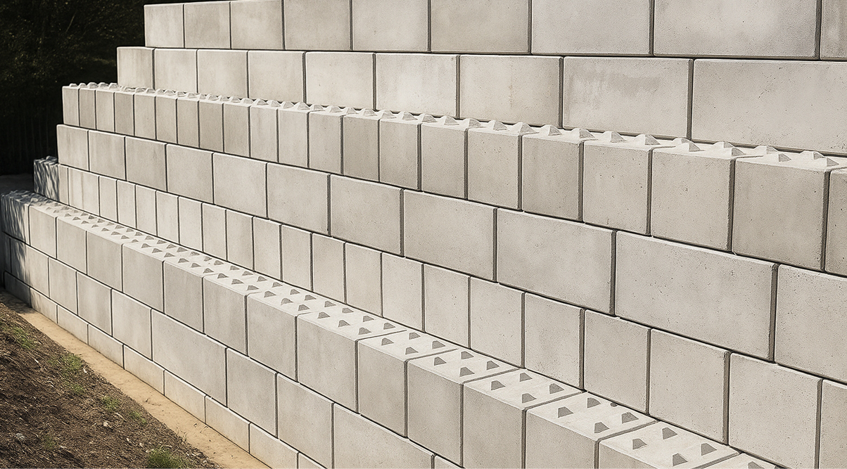 Mur de soutènement en blocs KHUBE - structure modulaire